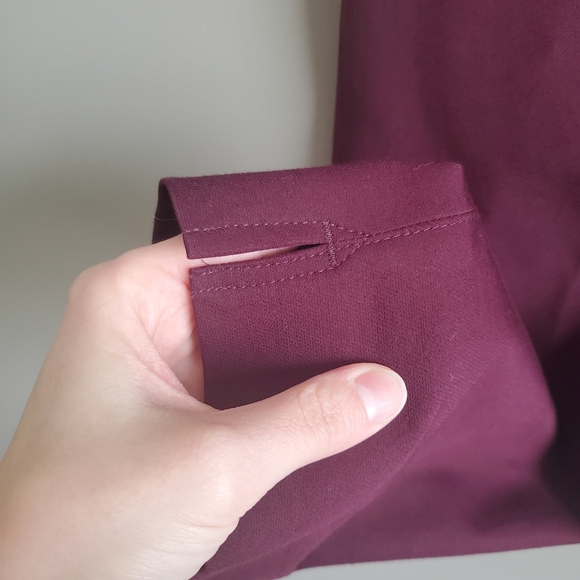 White House Black Market Slim Ankle Pant In Burgundy Maroon Size 0 - Picture 4 of 11